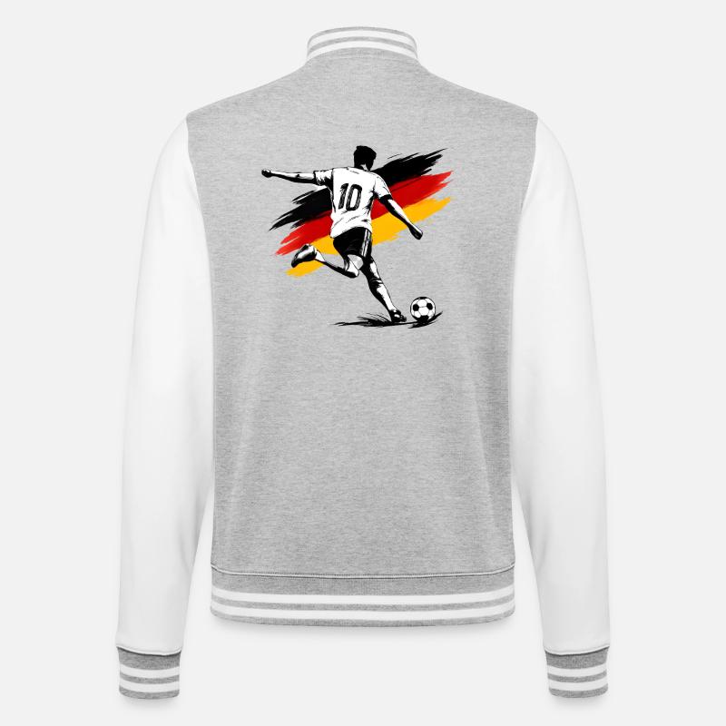 Fußballheld Flaggenstil - College-Sweatjacke - Grau meliert/Weiß