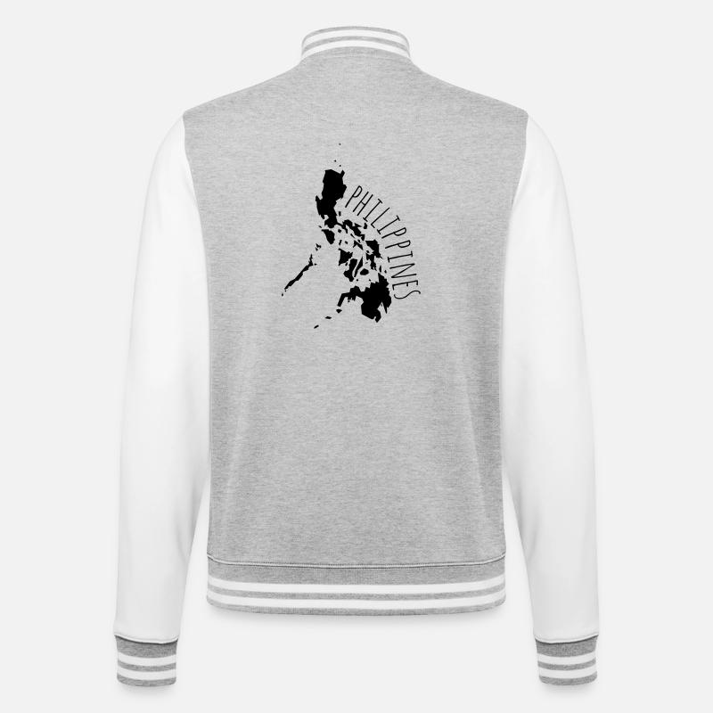 Philippines - College-Sweatjacke - Grau meliert/Weiß