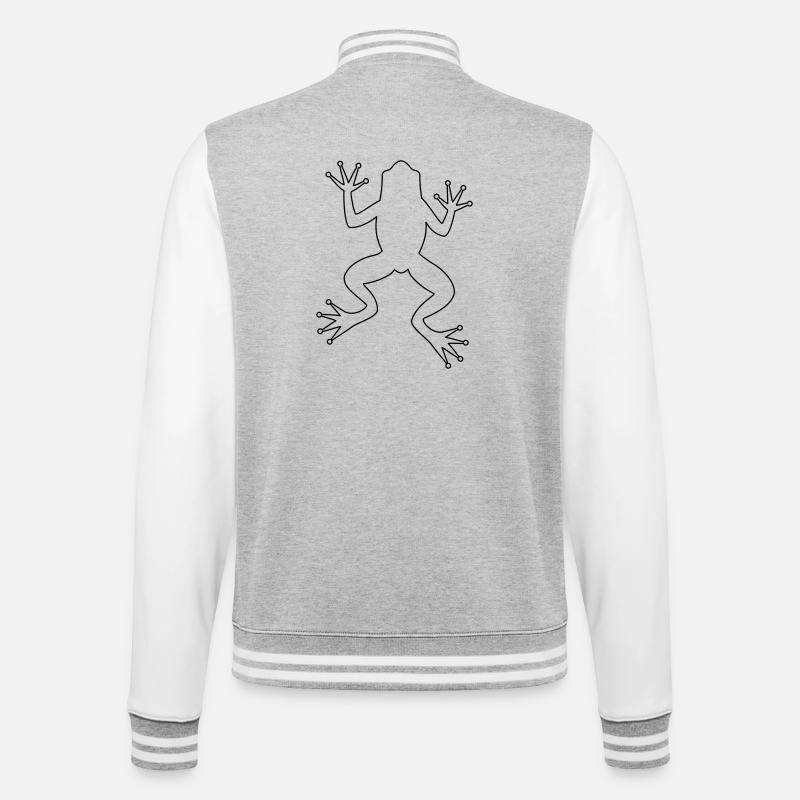 Frog toad tree frog silhouette - College Sweat Jacket - heather grey/white