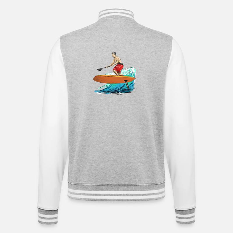 foiling - College-Sweatjacke - Grau meliert/Weiß