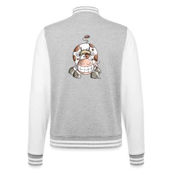 Drôle Vache - Veste Teddy - gris chiné / blanc - Dos - Marisol (170cm)