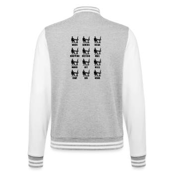 Computer Homeoffice Fun Geschenk - College-Sweatjacke - Grau meliert/Weiß - Hinten - Marisol (170cm)