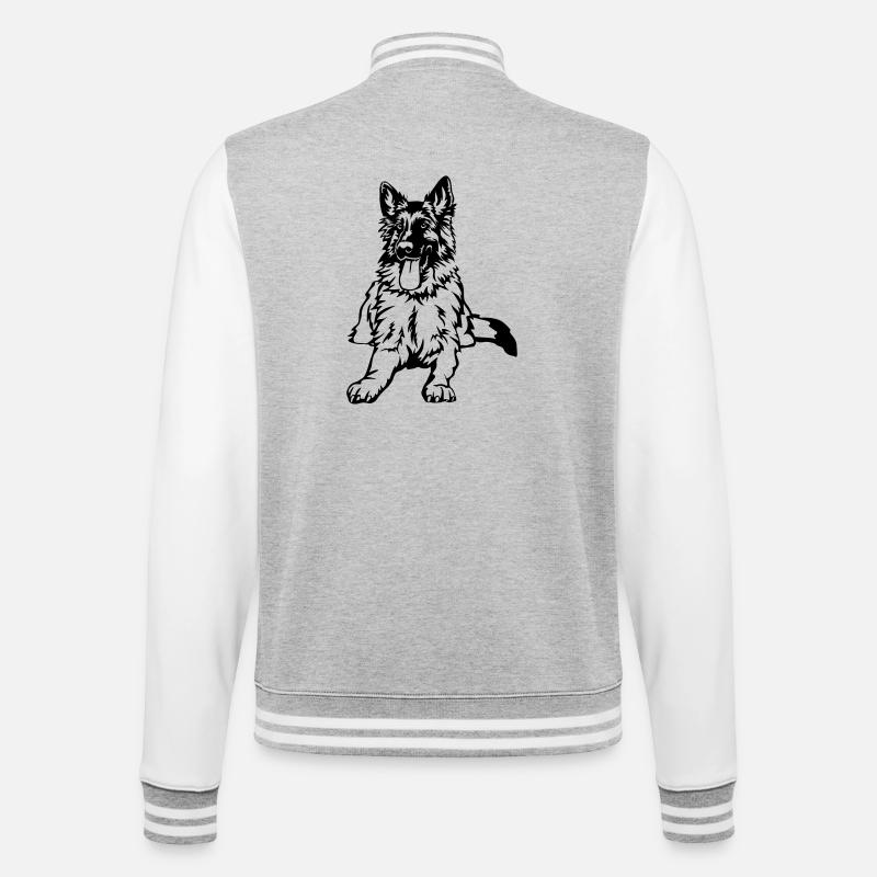 German Shepherd - College Sweat Jacket - heather grey/white