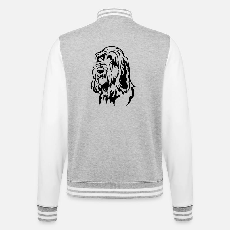 Spinone Italiano Kopf - College-Sweatjacke - Grau meliert/Weiß