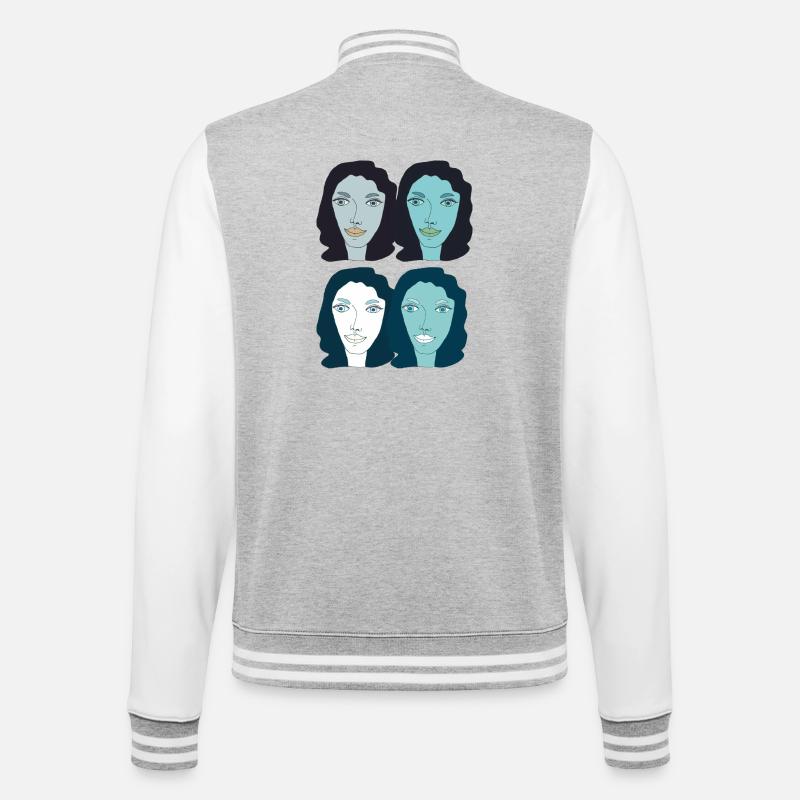 lady kunst pop - College-Sweatjacke - Grau meliert/Weiß