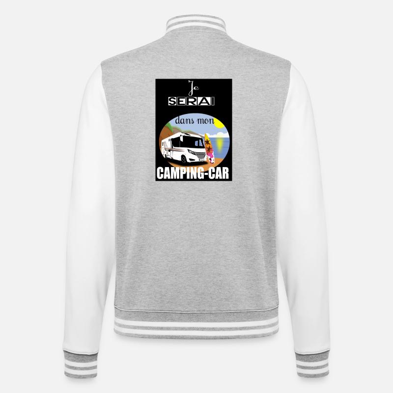 Wohnmobil in der Sonne - College-Sweatjacke - Grau meliert/Weiß