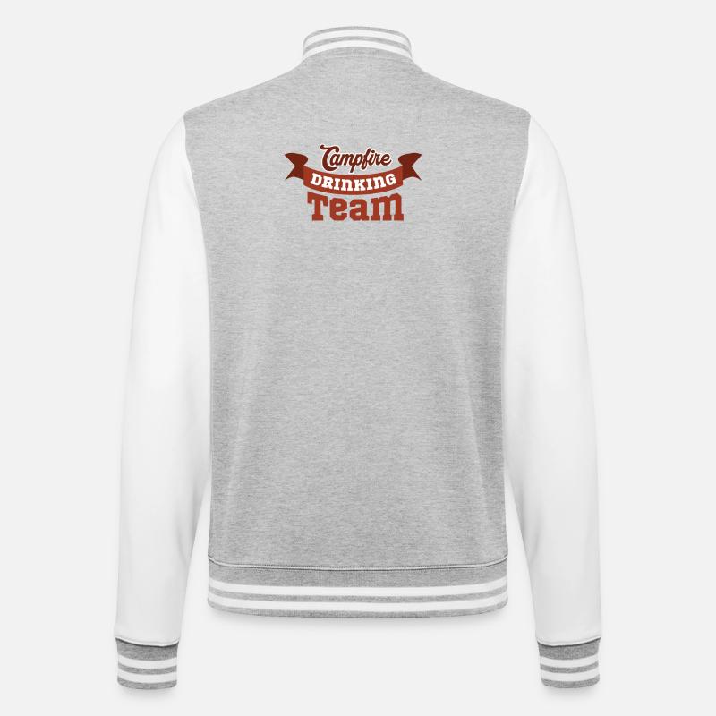 Camping Team Monogram Design - College-Sweatjacke - Grau meliert/Weiß