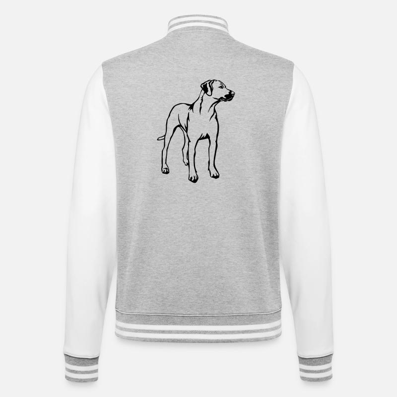 Rhodesian Ridgeback - College Sweat Jacket - heather grey/white