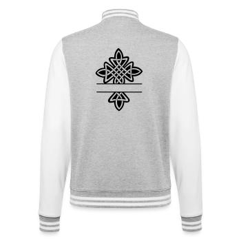 Celtic cross monogram - College Sweat Jacket - heather grey/white - Back - Marisol (170cm)
