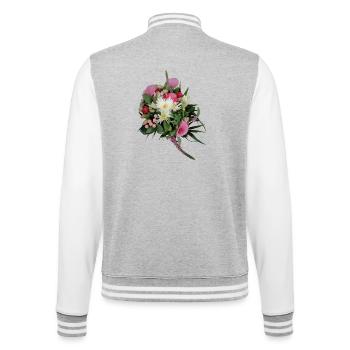 Bouquet de fleurs – Rêves pastel - Veste Teddy - gris chiné / blanc - Dos - Marisol (170cm)