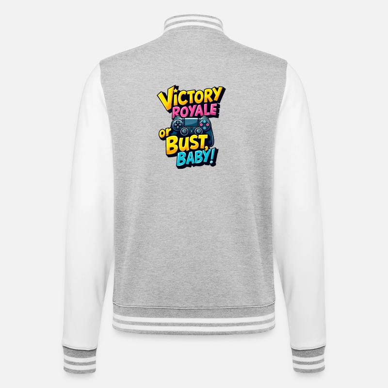 VICTORY ROYALE ODER PLEITE, BABY! - College-Sweatjacke - Grau meliert/Weiß