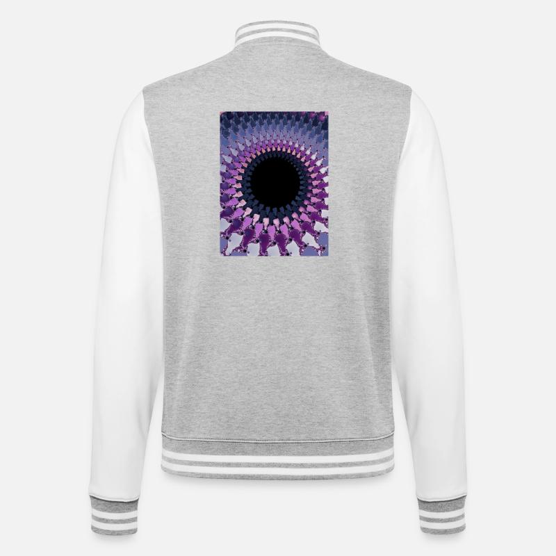 Abstrakt - College-Sweatjacke - Grau meliert/Weiß