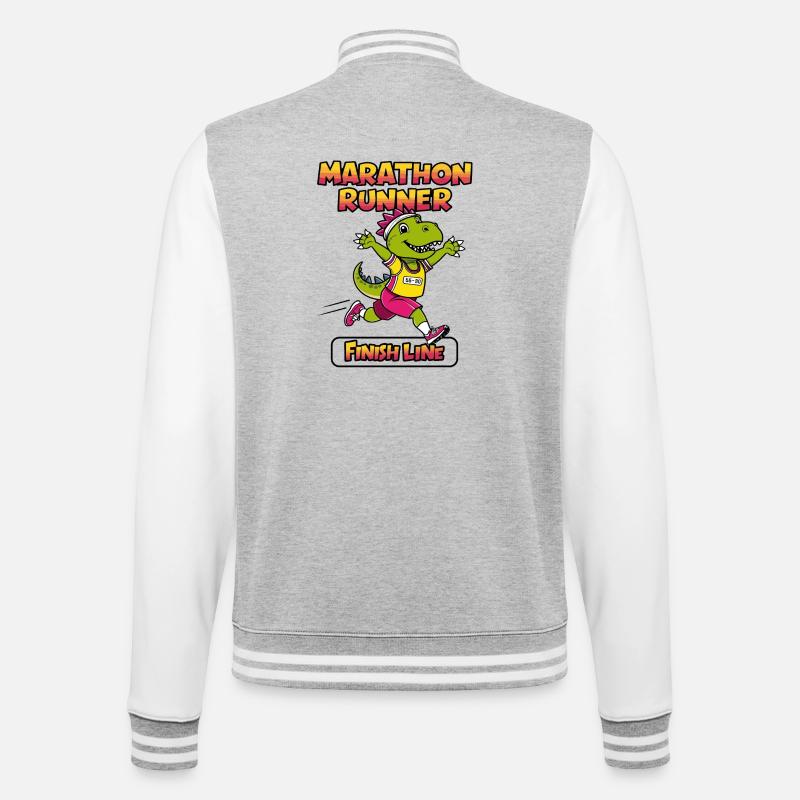 T-Rex Marathon Runner - College Sweat Jacket - heather grey/white