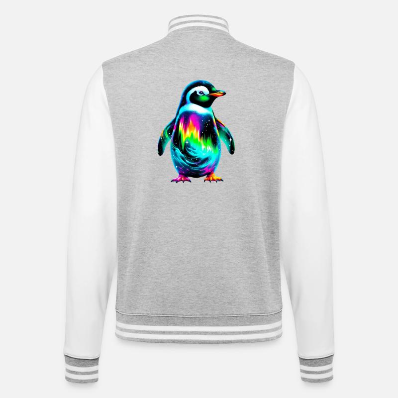 Pinguin - College-Sweatjacke - Grau meliert/Weiß