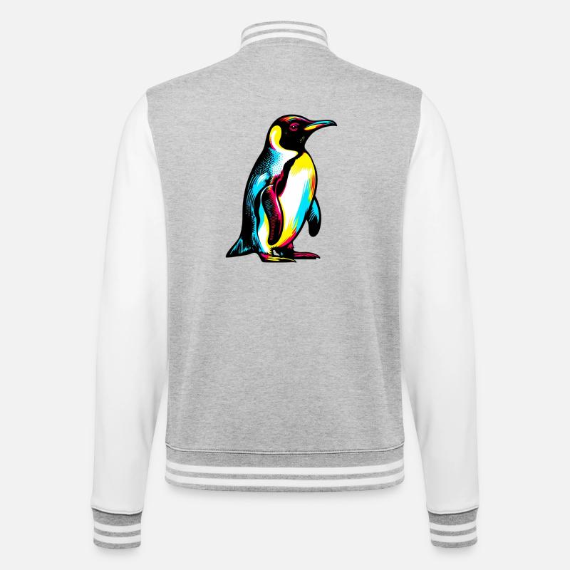 Penguin - College Sweat Jacket - heather grey/white