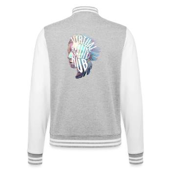 VR Hub - College-Sweatjacke - Grau meliert/Weiß - Hinten - Marisol (170cm)