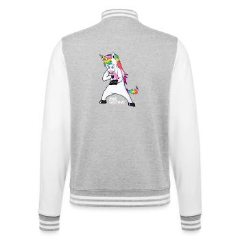 Rave Unicorns Ligne Blanc Logo 18+ - Veste Teddy - gris chiné / blanc - Dos - Marisol (170cm)