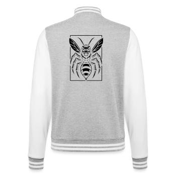 Guêpe stylisée - Veste Teddy - gris chiné / blanc - Dos - Marisol (170cm)