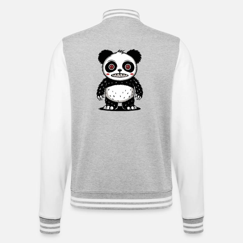 Panda bär - College-Sweatjacke - Grau meliert/Weiß
