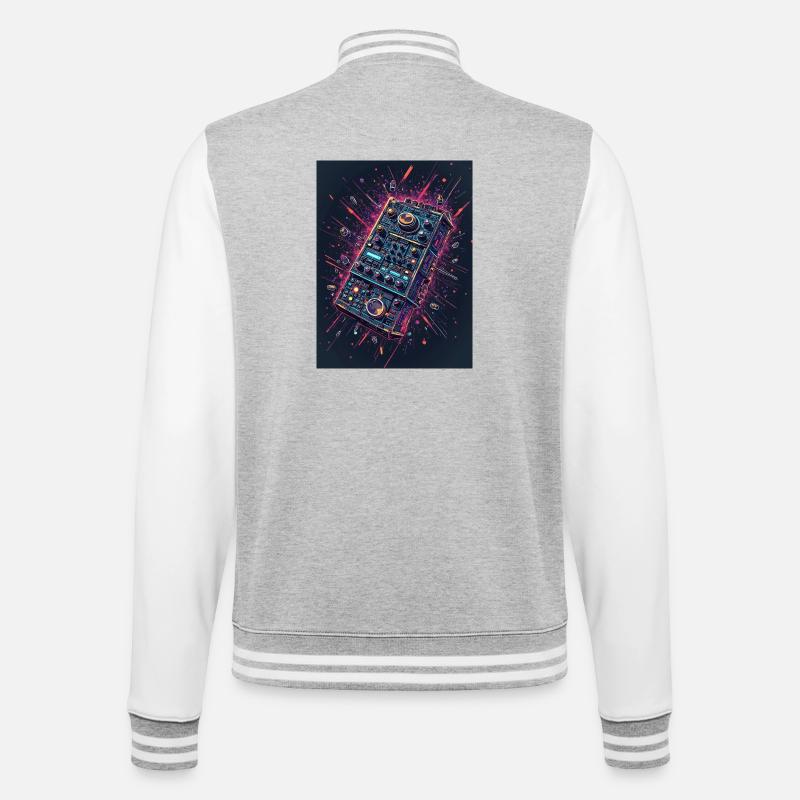 Digital DJ Controller Explosion - College Sweat Jacket - heather grey/white
