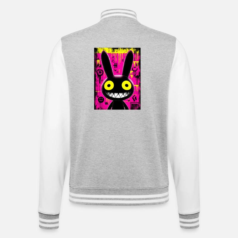 Bunny Black Urban Graffiti - College-Sweatjacke - Grau meliert/Weiß