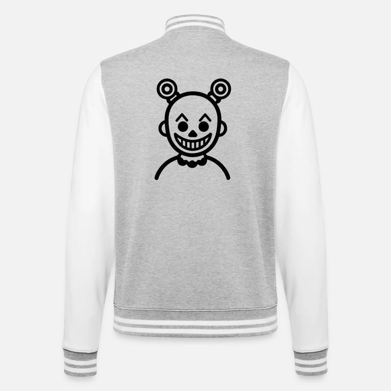 Clown Comic - College-Sweatjacke - Grau meliert/Weiß