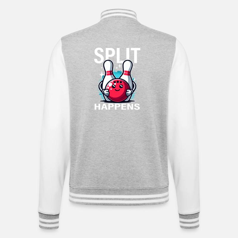 Split Arrives Bowling Joy - College Sweat Jacket - heather grey/white