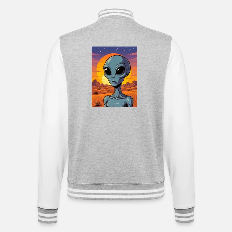 Grey Encounter – Le visage de l’inconnu - Veste Teddy - gris chiné / blanc