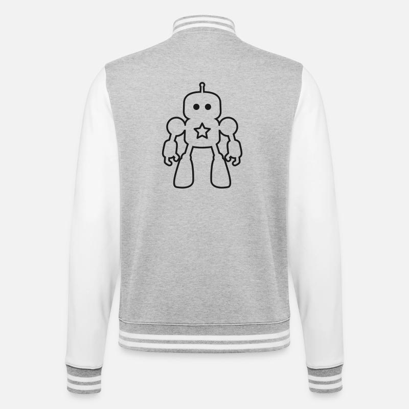 Robots – Artificial Intelligence Sci-Fi Design - College Sweat Jacket - heather grey/white