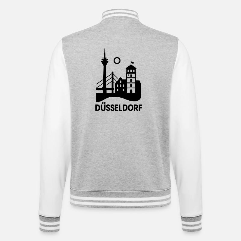 Silhouette de Düsseldorf - Veste Teddy - gris chiné / blanc