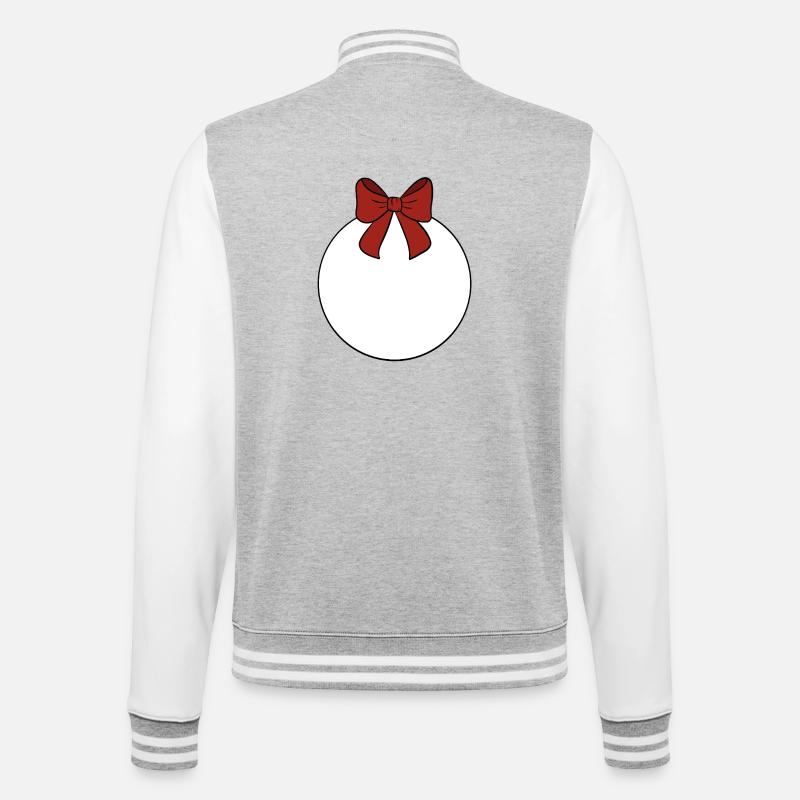 Weihnachtskugel  - College-Sweatjacke - Grau meliert/Weiß