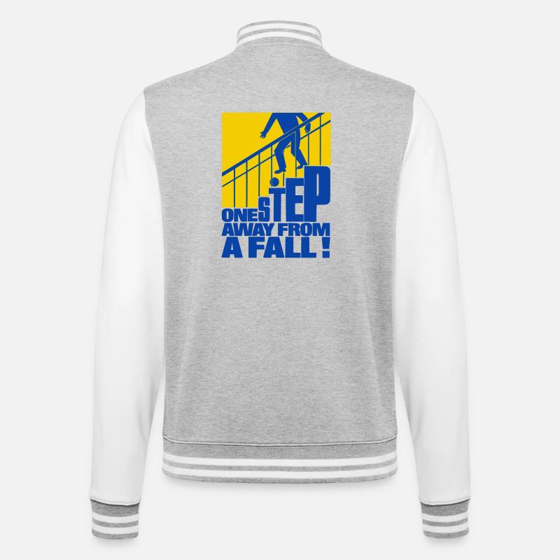 One Step Away from a Fall - Veste Teddy - gris chiné / blanc