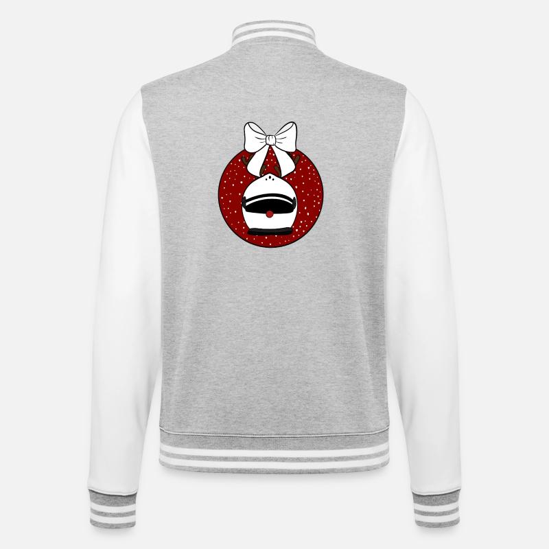 Weihnachtskugel  - College-Sweatjacke - Grau meliert/Weiß