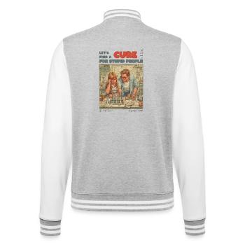 Cure for Stupid People Lab - College Sweat Jacket - heather grey/white - Back - Marisol (170cm)