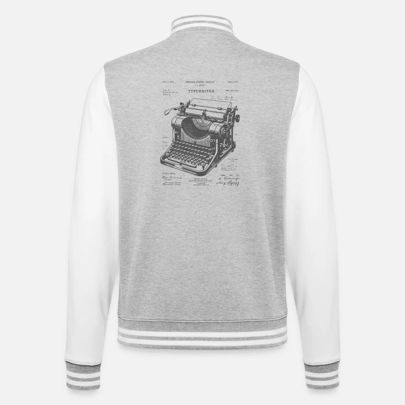 Plan de machine à écrire antique - Veste Teddy - gris chiné / blanc
