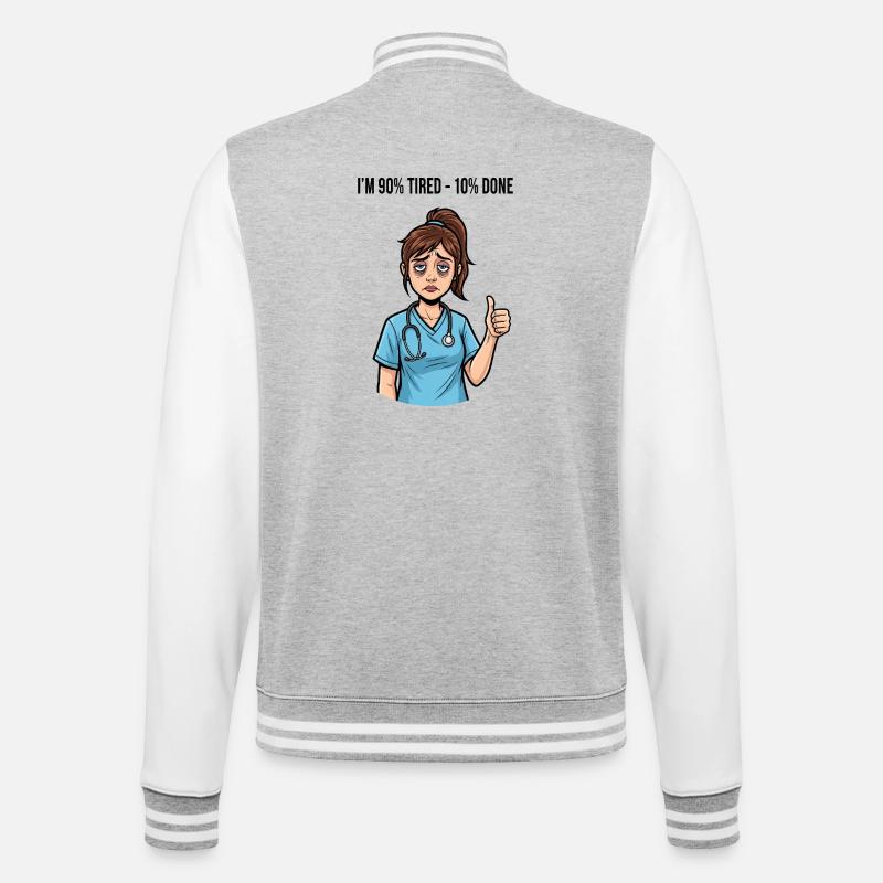 Krankenschwester Pflegerin Spruch - College-Sweatjacke - Grau meliert/Weiß