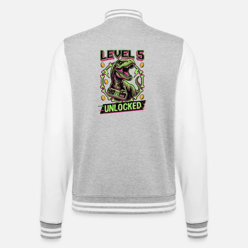 T-Rex débloqué niveau 5 - Veste Teddy - gris chiné / blanc
