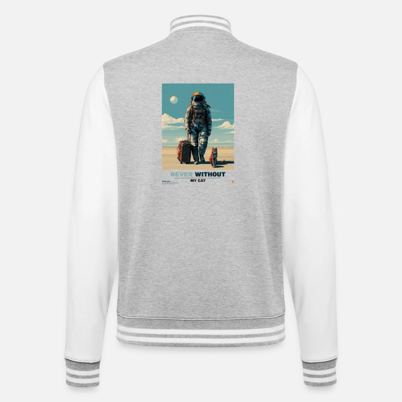 Jamais sans mon chat dans l’espace - Veste Teddy - gris chiné / blanc