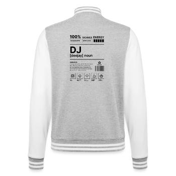 Deejay Vibes Black - College Sweat Jacket - heather grey/white - Back - Marisol (170cm)