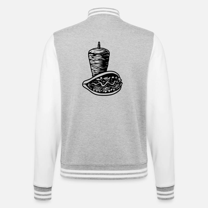 spitwithkebab - College Sweat Jacket - heather grey/white