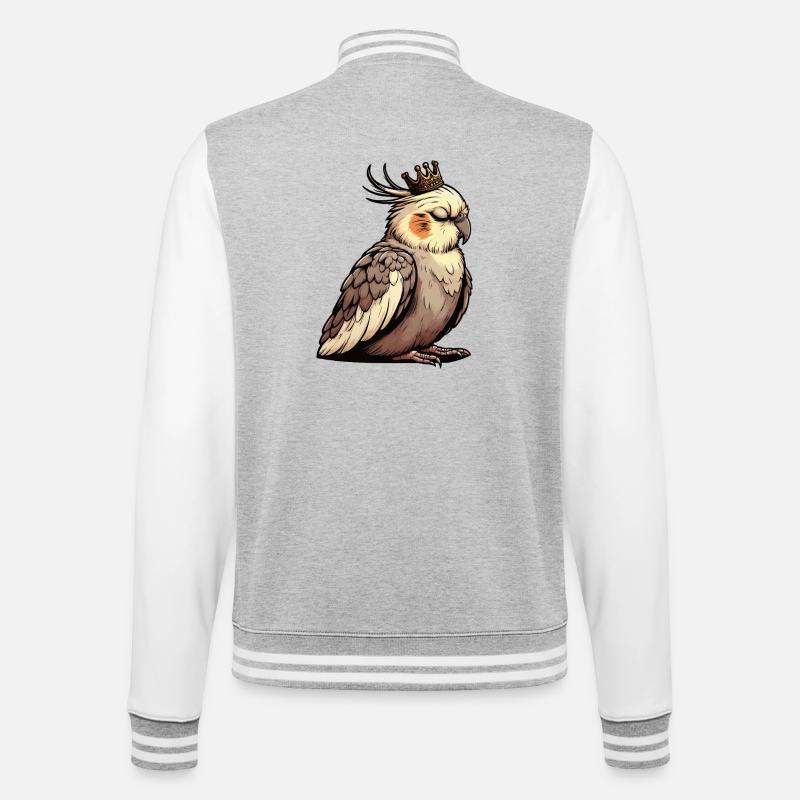 Calopsitte Calopsitte Calopsitte Oiseau calopsitte - Veste Teddy - gris chiné / blanc