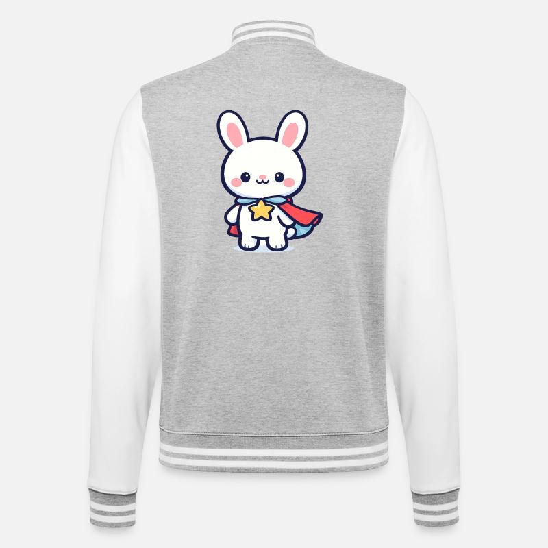 Minihero Bunny – Super Bunny - College Sweat Jacket - heather grey/white