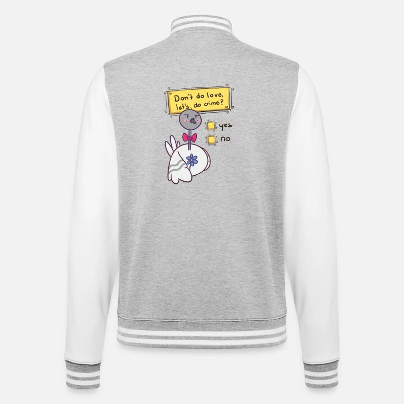 Ne fais pas d’amour - Veste Teddy - gris chiné / blanc