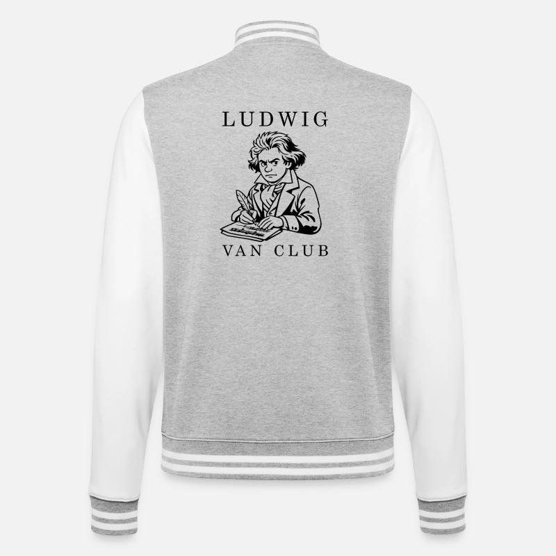 Beethoven - Veste Teddy - gris chiné / blanc