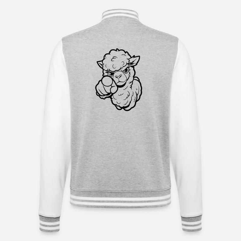 Alpaga coquin te pointe du doigt - Veste Teddy - gris chiné / blanc