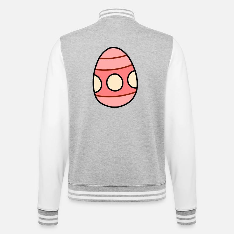 Pastel Striped Easter Egg - College Sweat Jacket - heather grey/white