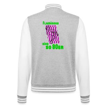 Flamingos 80er - College-Sweatjacke - Grau meliert/Weiß - Hinten - Marisol (170cm)
