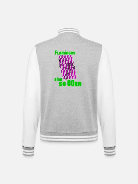 Flamingos 80s - College Sweat Jacket - heather grey/white