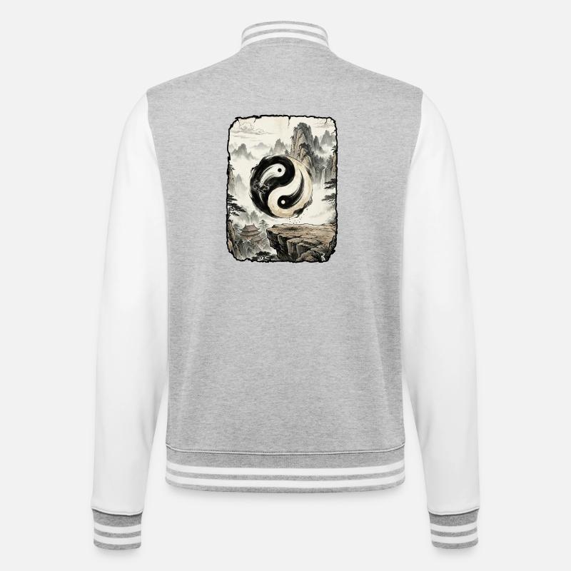 Yin und Yang Geist - Veste Teddy - gris chiné / blanc