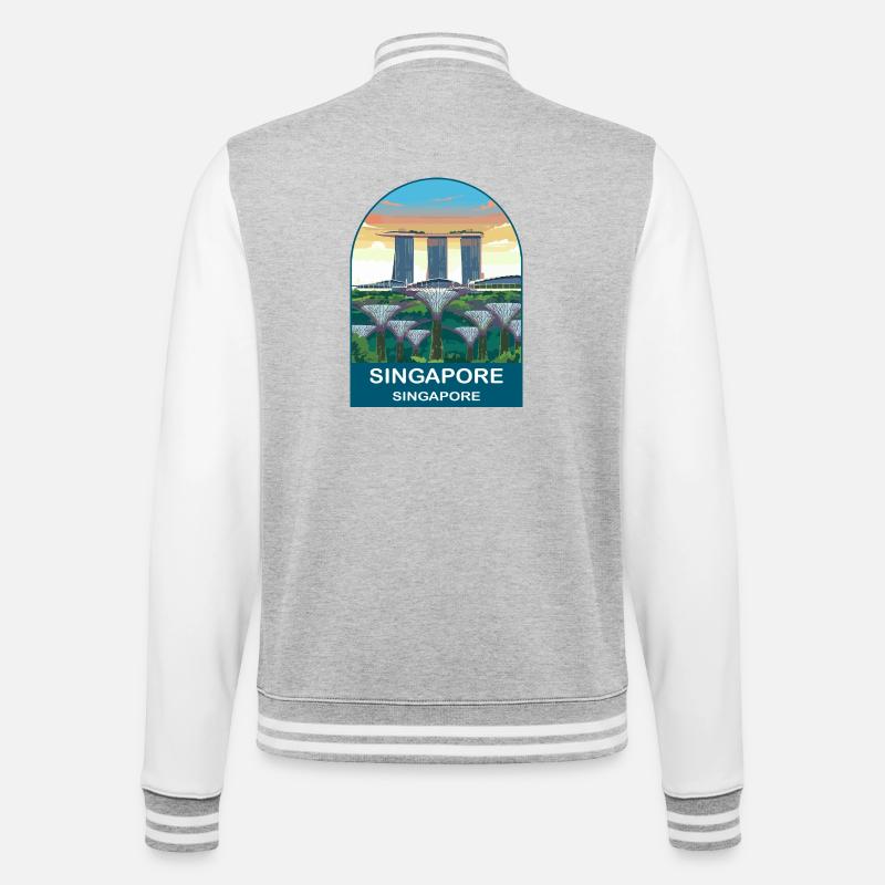 CTY02059 - College-Sweatjacke - Grau meliert/Weiß